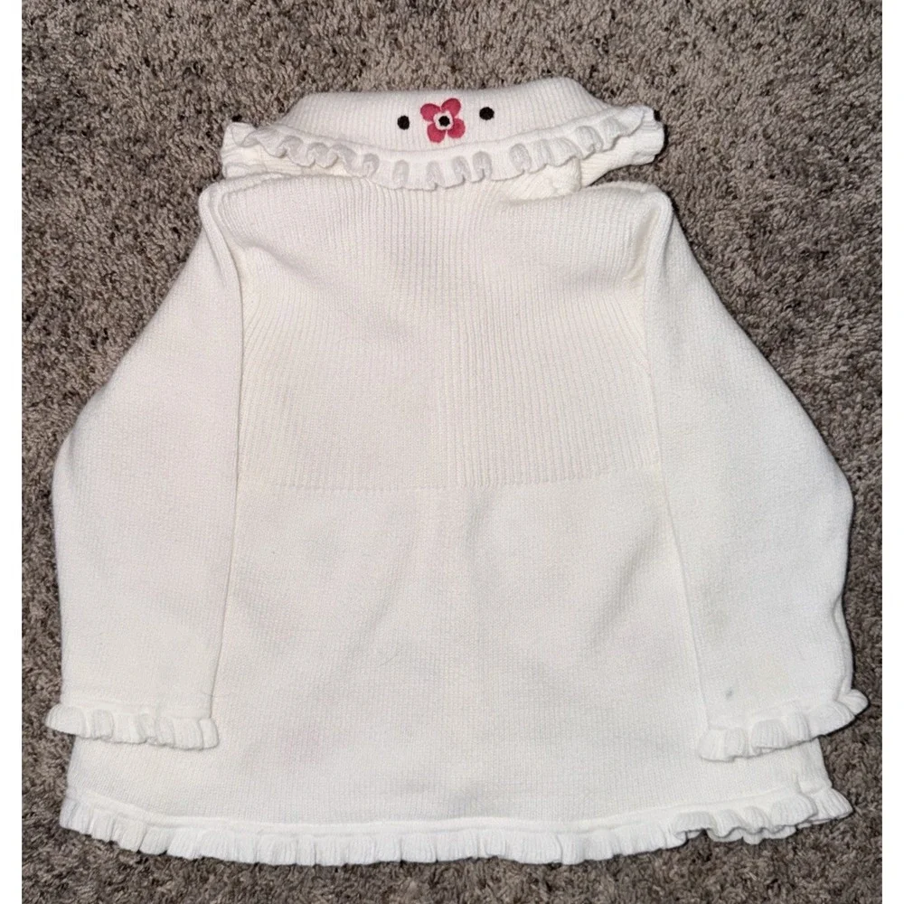 Gymboree Fall For Autumn Embroidered Flower Sweater‎ White Girls 2T